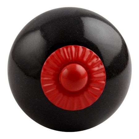 Black Round Red Fitting Ceramic Knob